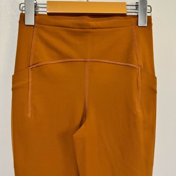 Lululemon Burnt Orange Reflective Crop Leggings - Size 4 - Picture 4 of 12